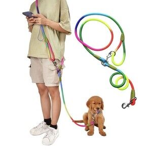 Adjustable Rainbow Dog Leash - Hands-Free & Multi-Function
